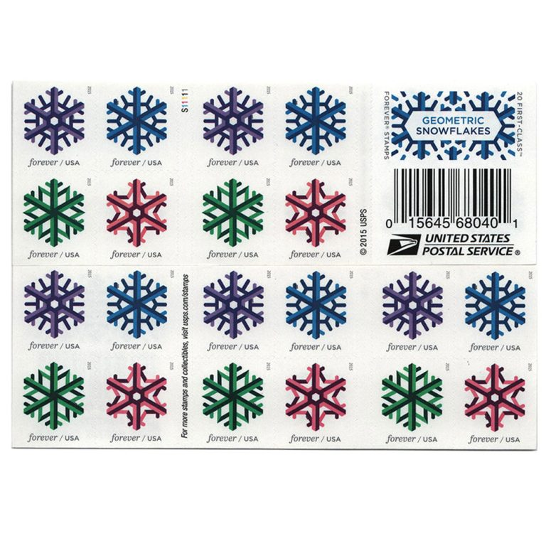 Geometric Snowflakes 5 sheets Of 100pcs