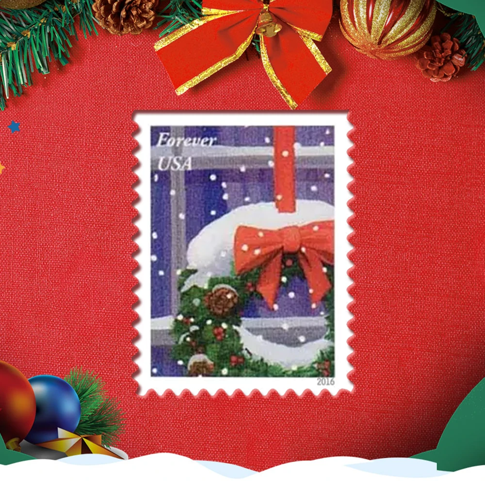 Postage Stamps Holiday Windows Christmas 100pcs