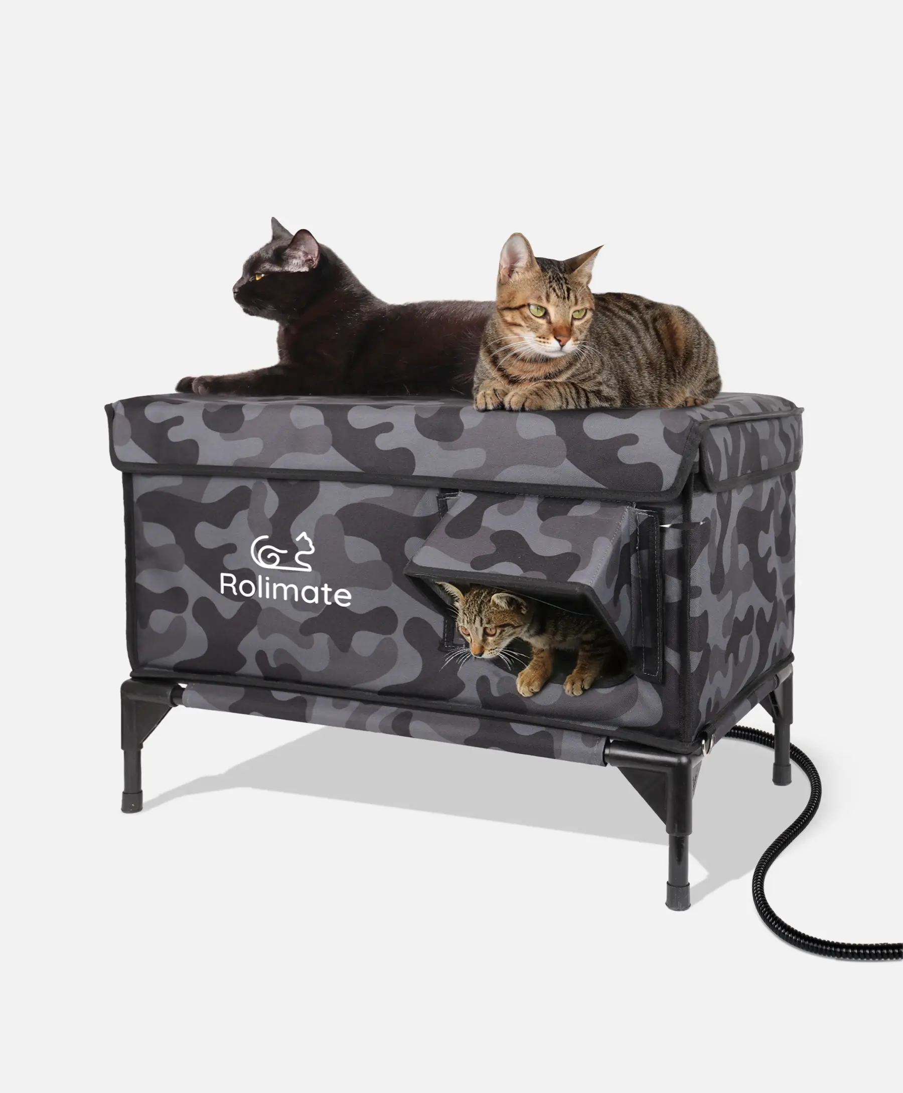 Rolimate Safe Heated Cat Shelter - Outdoor Waterproof Design with Dual Doors