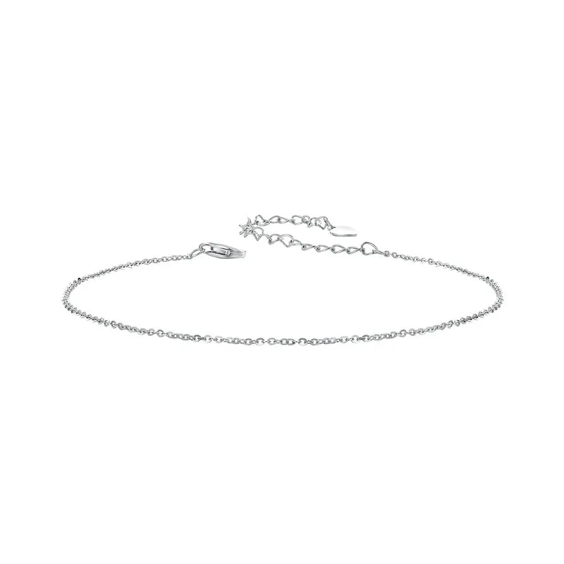 Solid Sparkling O Chain Anklet