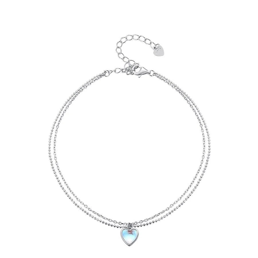 Heart-Shaped Double-Layer Anklet