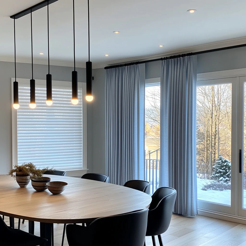 Dining Room Pleated curtain