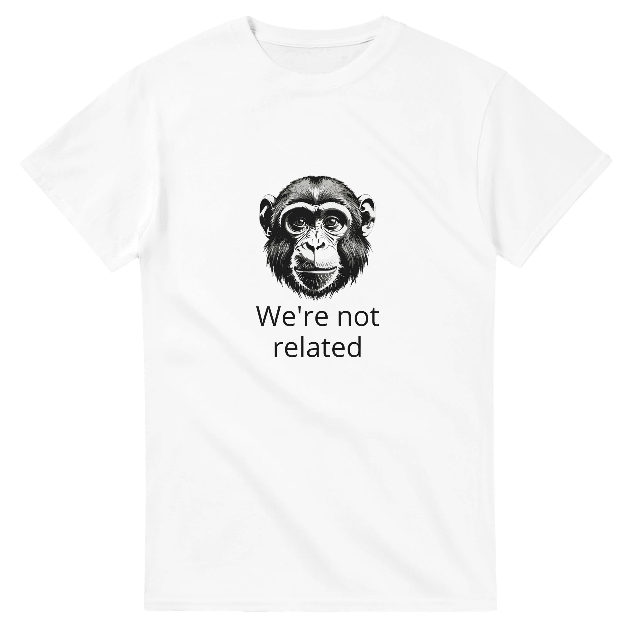 Monkey Saying We're Not Related – Heavyweight Cotton T-Shirt