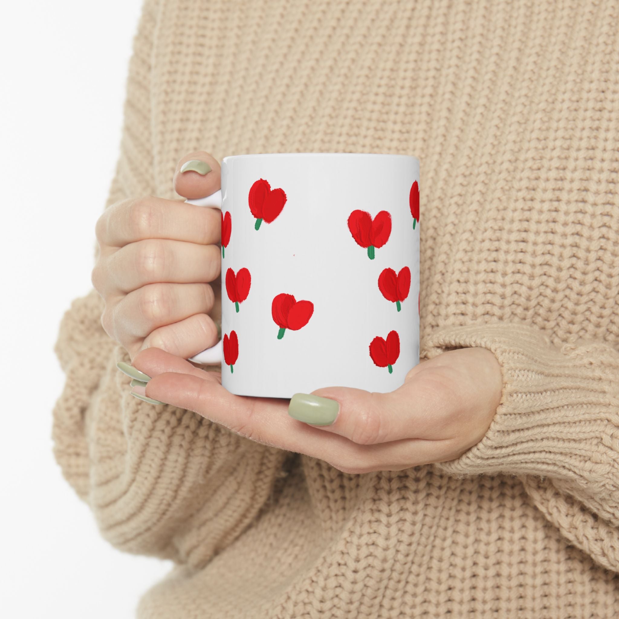 Red Heart Ceramic Mug