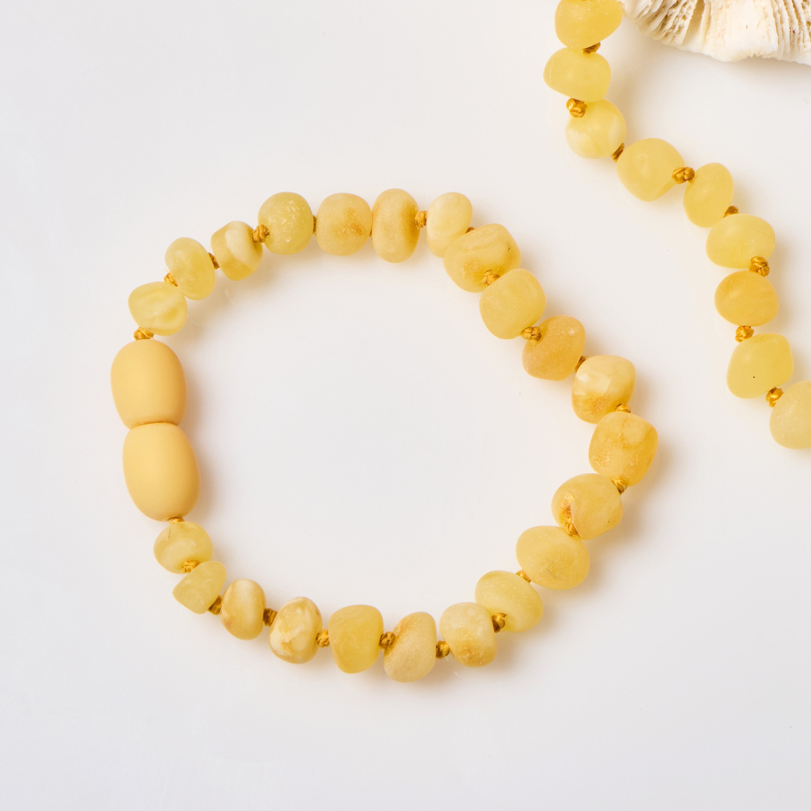 Baltic Amber Bracelet or Anklet - Raw Milk - Children's