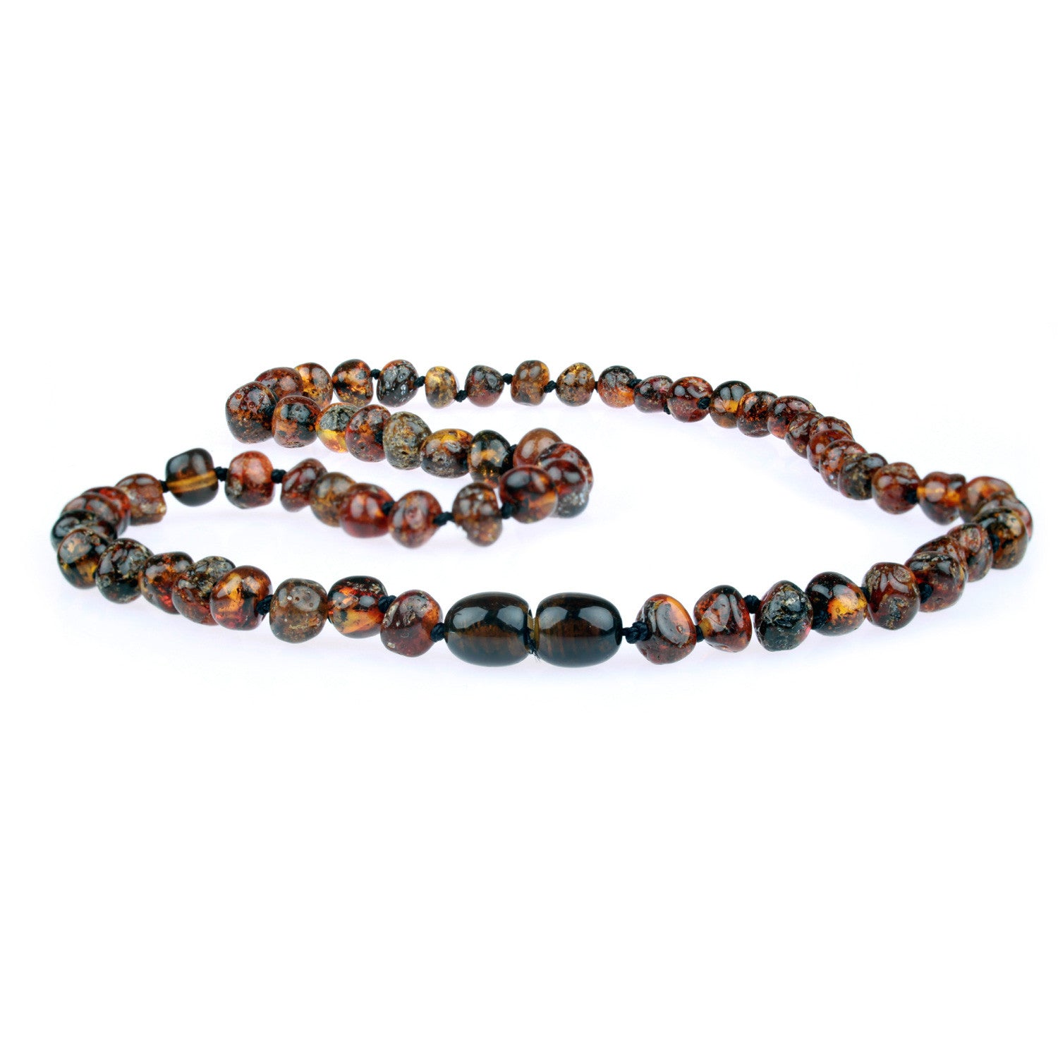 Baltic Amber Necklace - Polished Green -  Adult