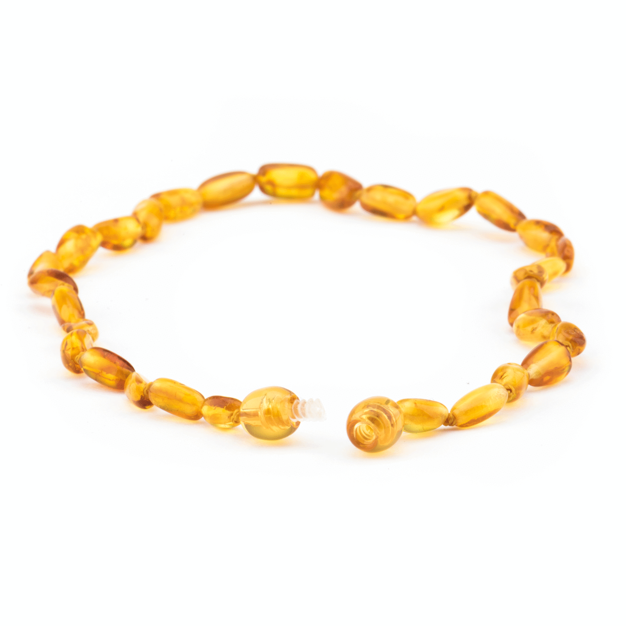 Baltic Amber Necklace - Polished Honey Beans - Children's