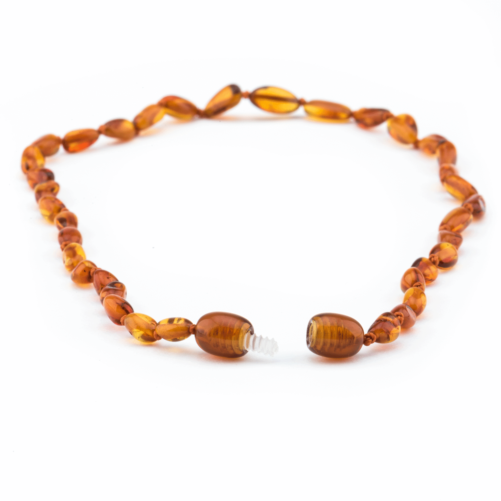 Baltic Amber Necklace - Cognac Beans - Children's