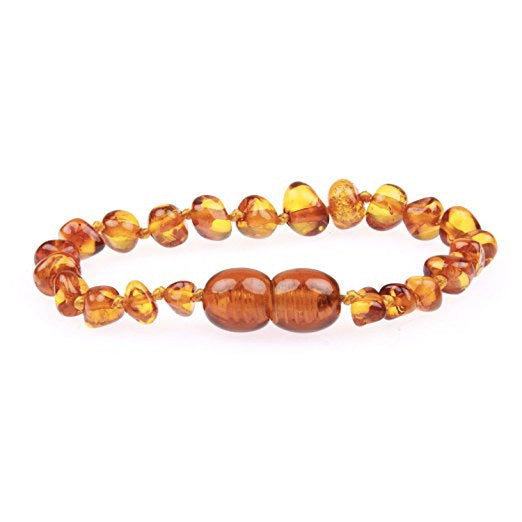 Baltic Amber Bracelet or Anklet - Polished Cognac - Children's