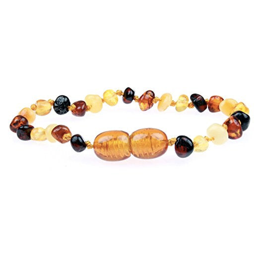 Baltic Amber Bracelet or Anklet - Polished Multicolor - Children's