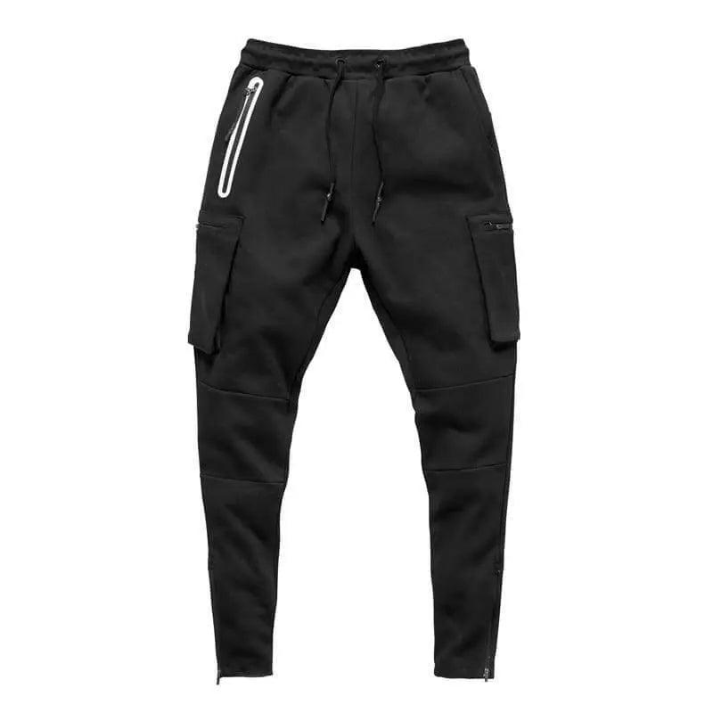 Men's Cotton Multi-pocket Sports Pants - Black