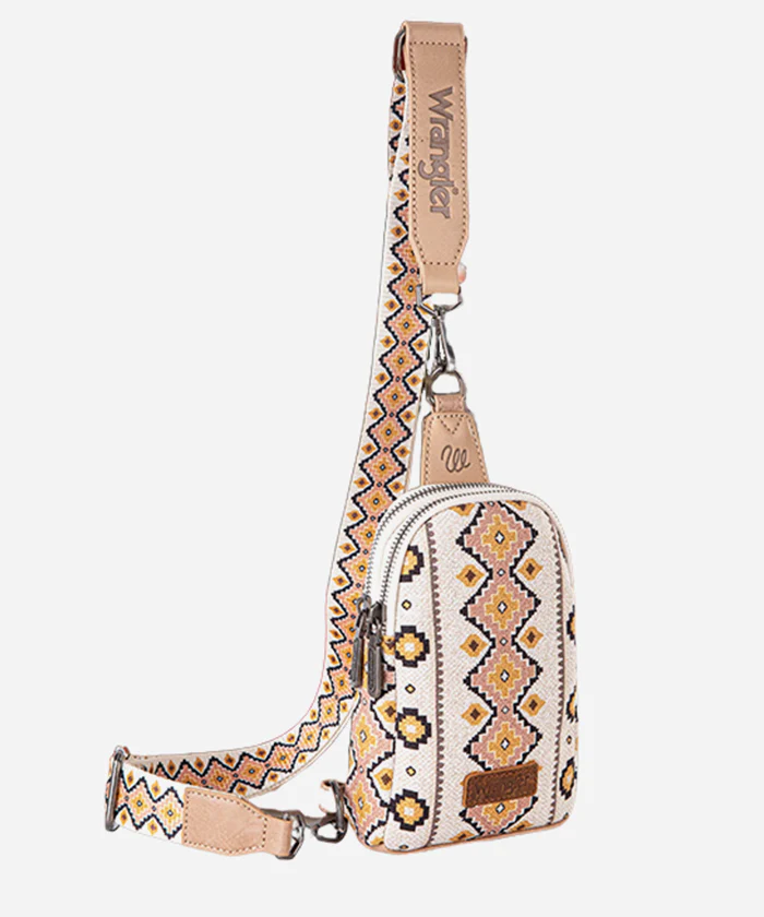 Wrangler Southwestern Allover Aztec Print Sling Bag