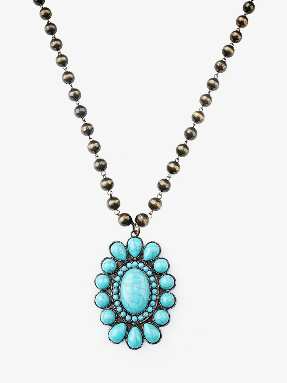 Montana West Revolving Teardrops Turquoise Necklace