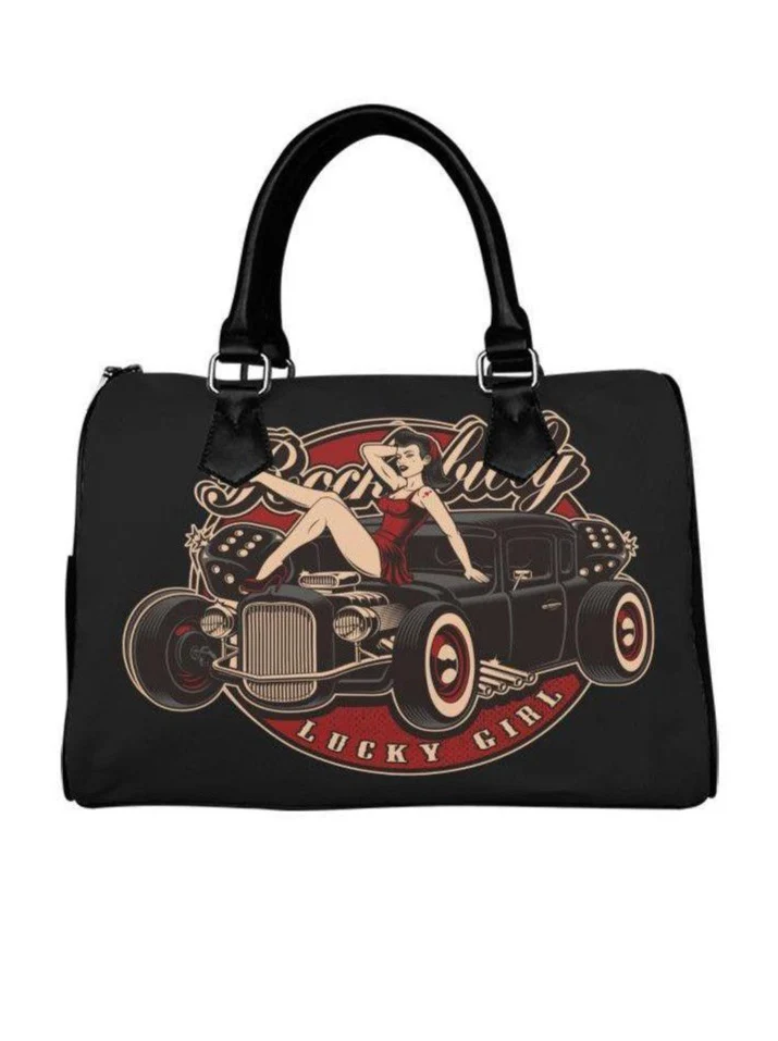 ROCKABILLY LUCKY GIRL BARREL TYPE BAG