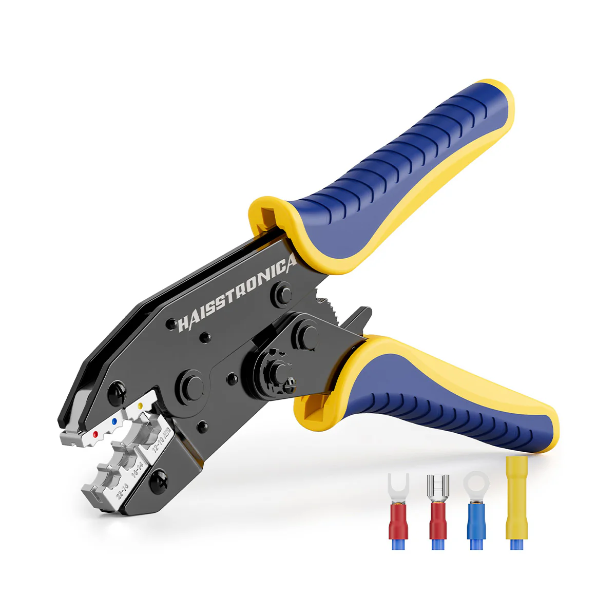 haisstronica Crimping Tool for Insulated Electrical Wire Connectors-AWG 22-10 Ratchet Crimper Tools-Racheting Wire Crimping Tools-Available for Insulated Connectors and Wire Terminal HS-9327