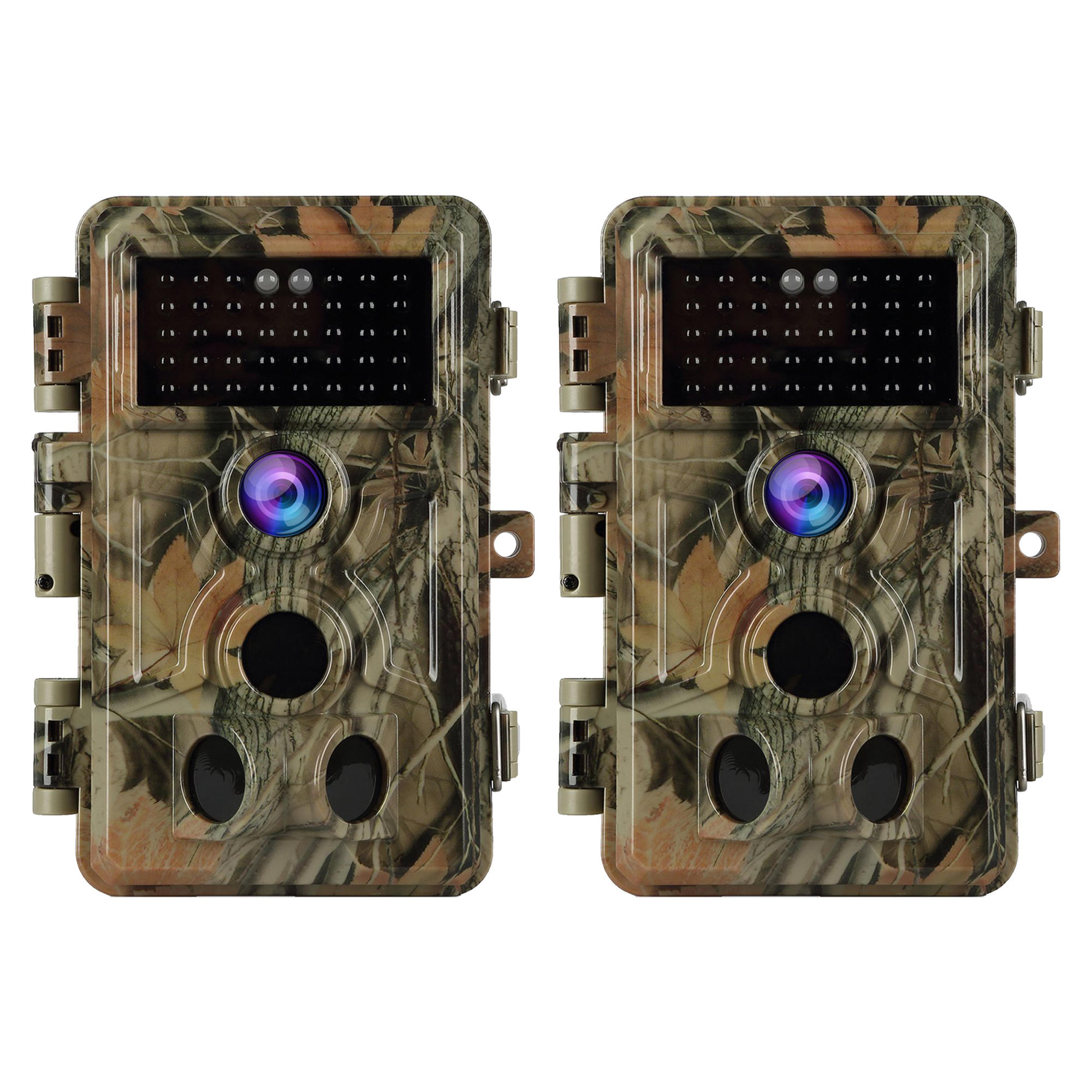 2-Pack Stealthy Trail Game Cameras for Wildlife Deer Observation & Home Security Full HD 32MP 1296P Video Waterproof No Glow Motion Activated | A262