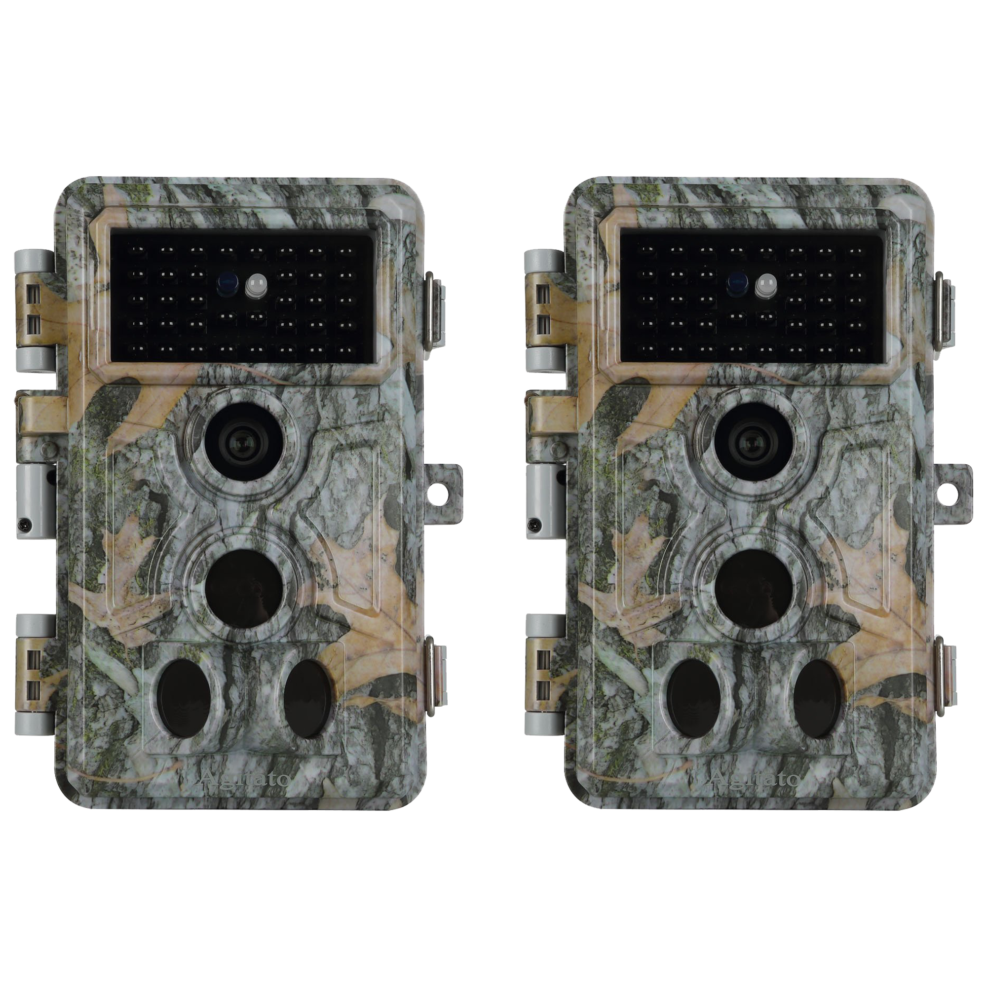 2-Pack Stealthy Camo Trail Observing & Game Deer Cameras HD 32MP 1296P Video 0.1s Trigger Time Motion Activated Waterproof No Glow Night Vision | A262