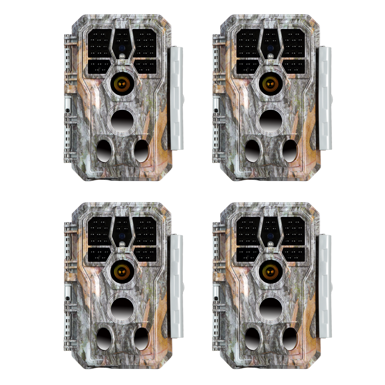 4-Pack A280 Trail Game Deer Cameras 24MP Photo 2304x1296P Full HD Video 100ft Night Vision No Glow 0.1S Trigger Motion Activated Waterproof