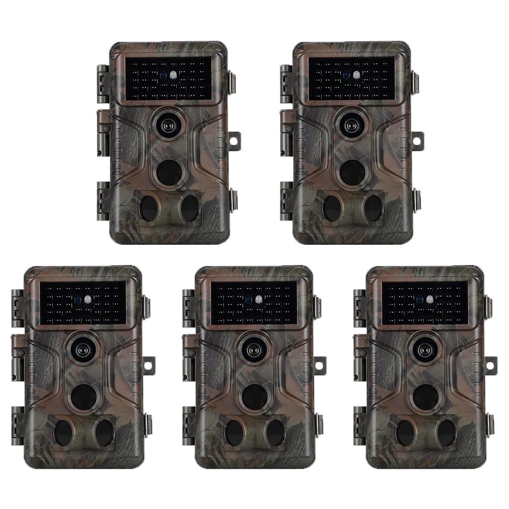 5-Pack Camouflage Game Trail & Deer Cameras 32MP Photo 1296P Video with 100ft Night Vision Motion Activated 0.1S Trigger Speed Waterproof No Glow ｜A323