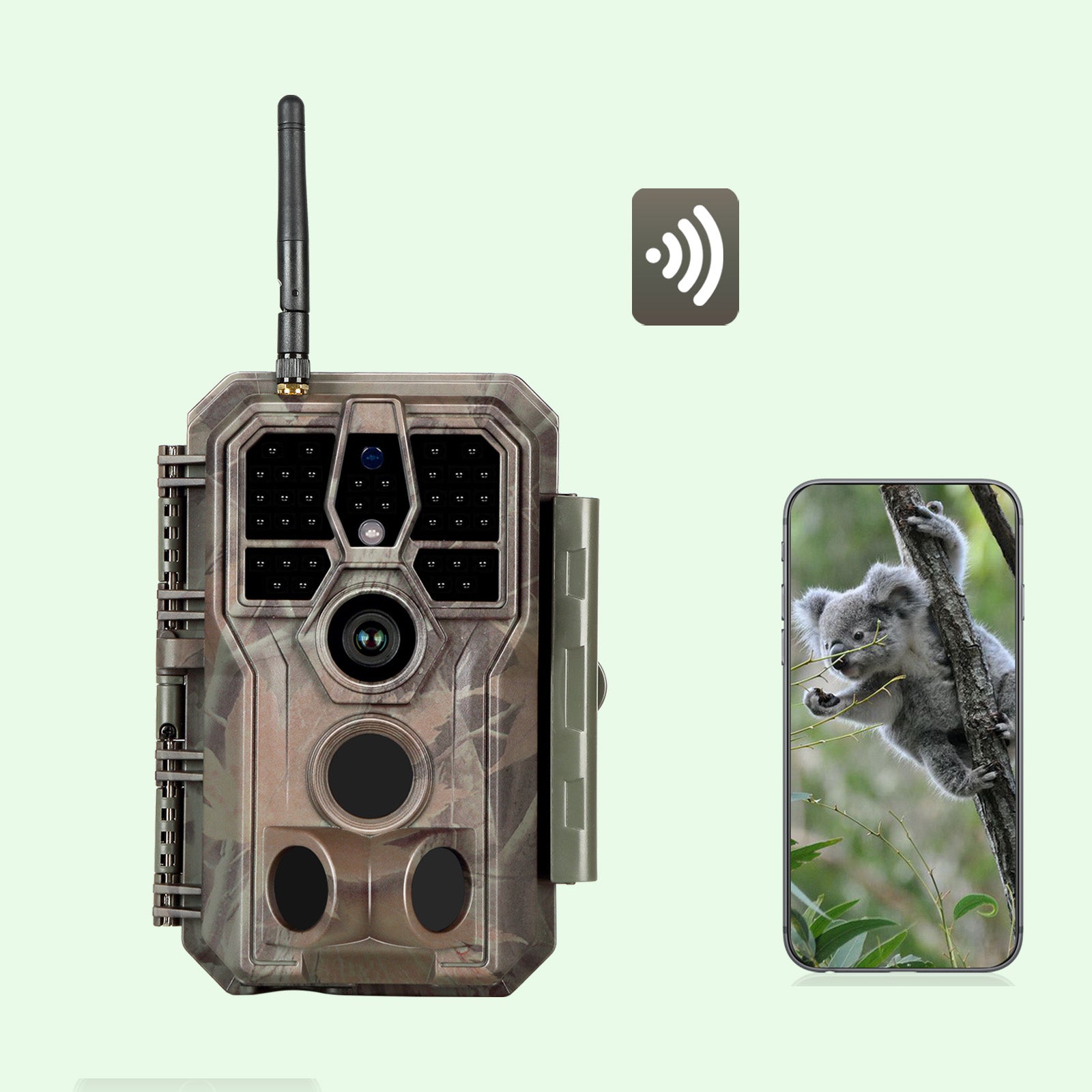 Bluetooth Wifi Game & Trail Cameras 32MP 1296P for Wildlife Observing & Home or Backyard Security Night Vision Motion Activated Waterproof | A280W Brown