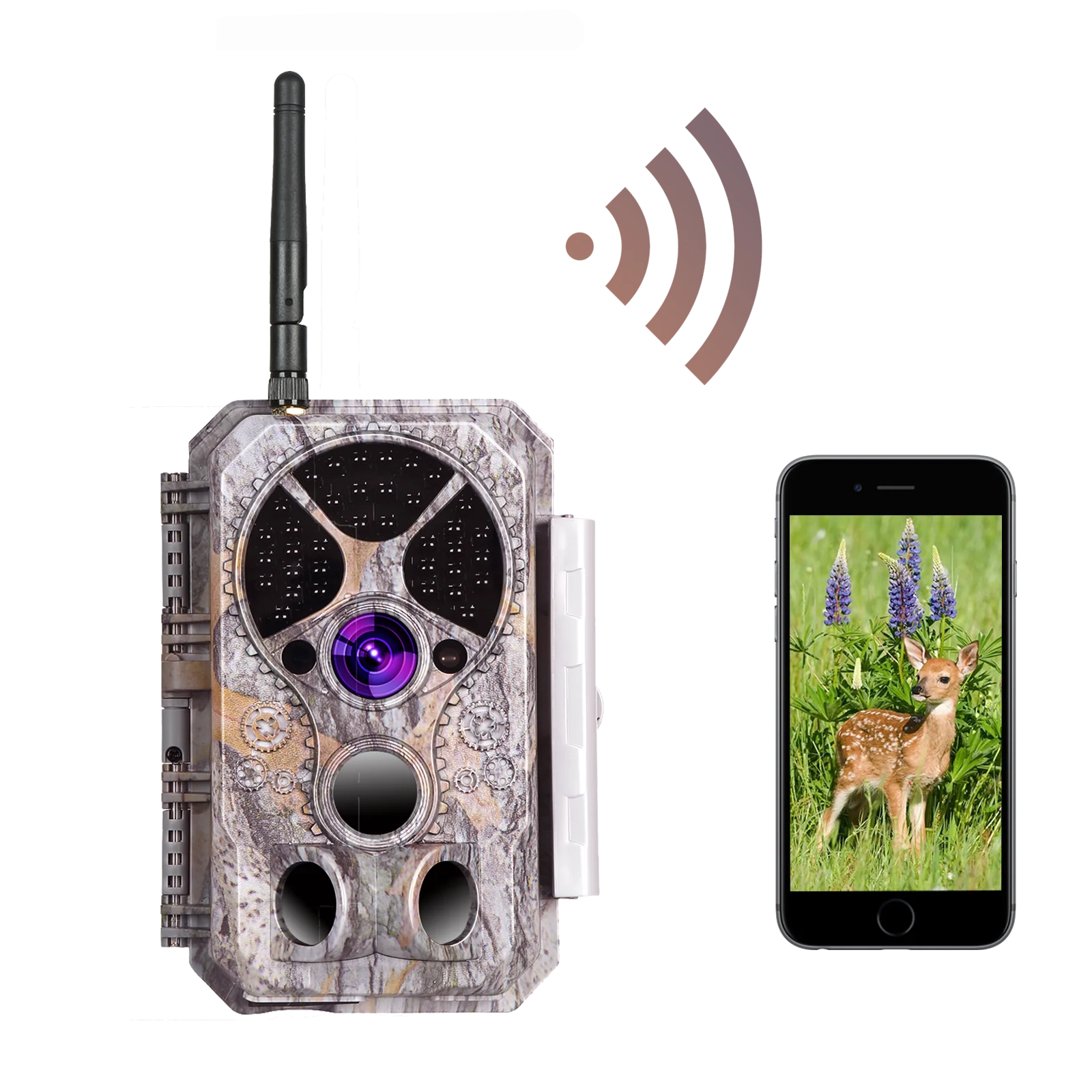 Bluetooth WIFI Game & Trail Camera Security Camera 32MP Picture 1296P Video Black Flash Wildlife Cam Night Vision Motion Activated Waterproof | A350W