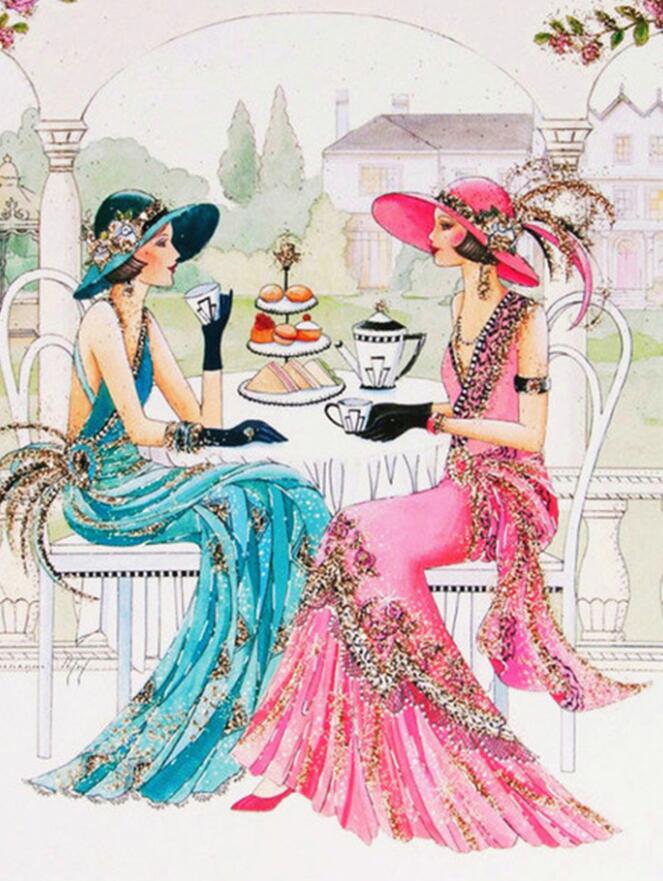 Tea Time with the Girls - DIY Diamond Painting