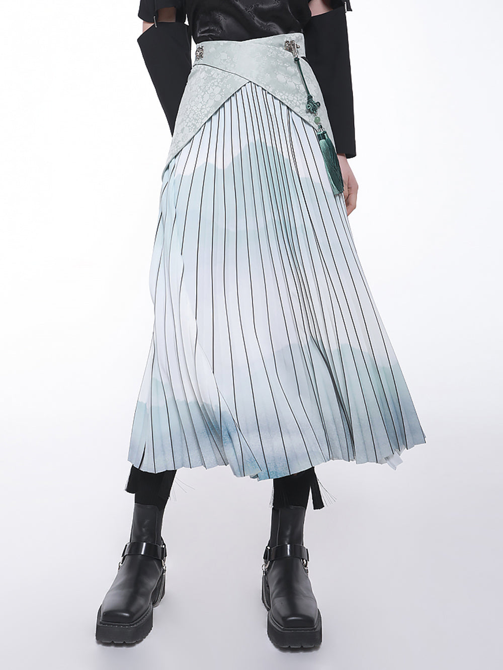 MUKTANK×CUUDICLAB Modified Song-style Pleated Skirts