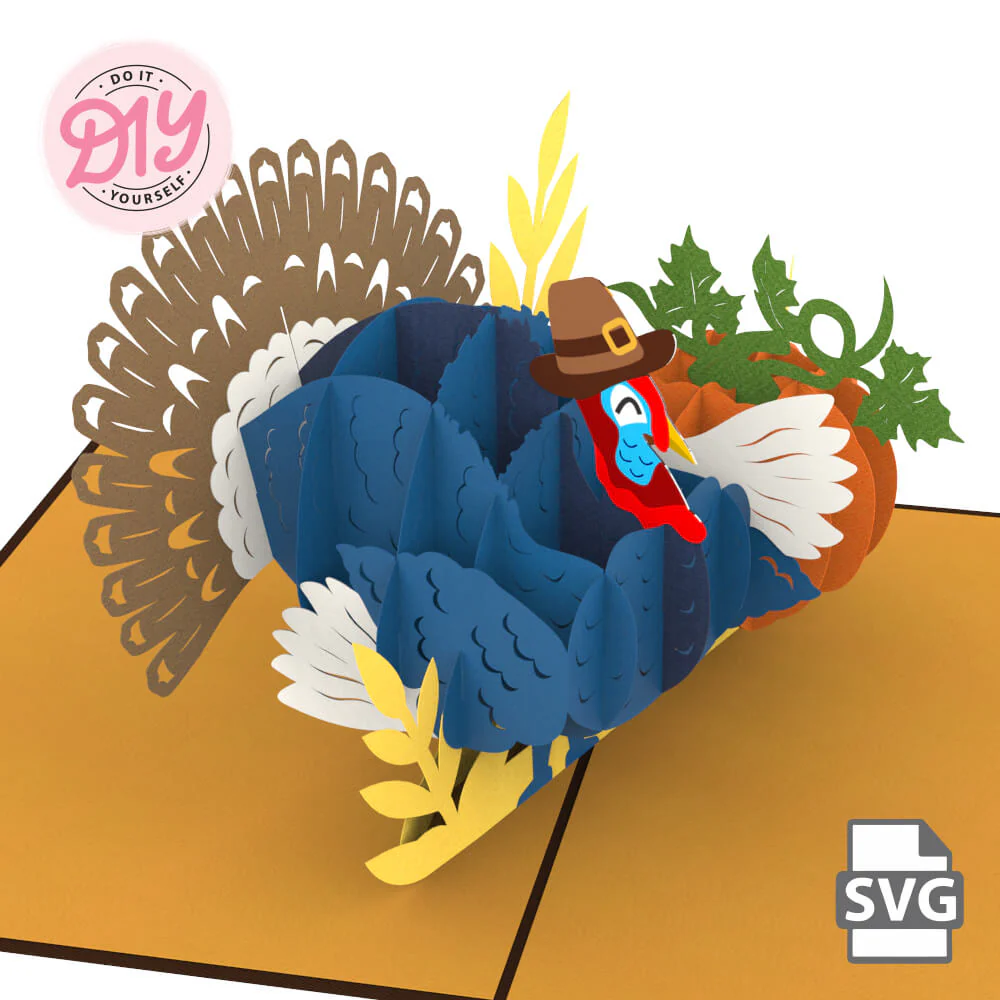 Thanksgiving Turkey - SVG Download Template for Thanksgiving Crafts