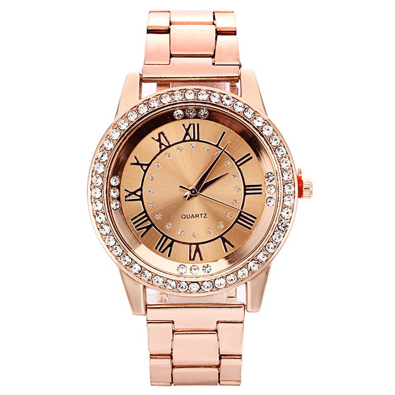 Luxury Women Watches Gold  Rhinestone Quartz