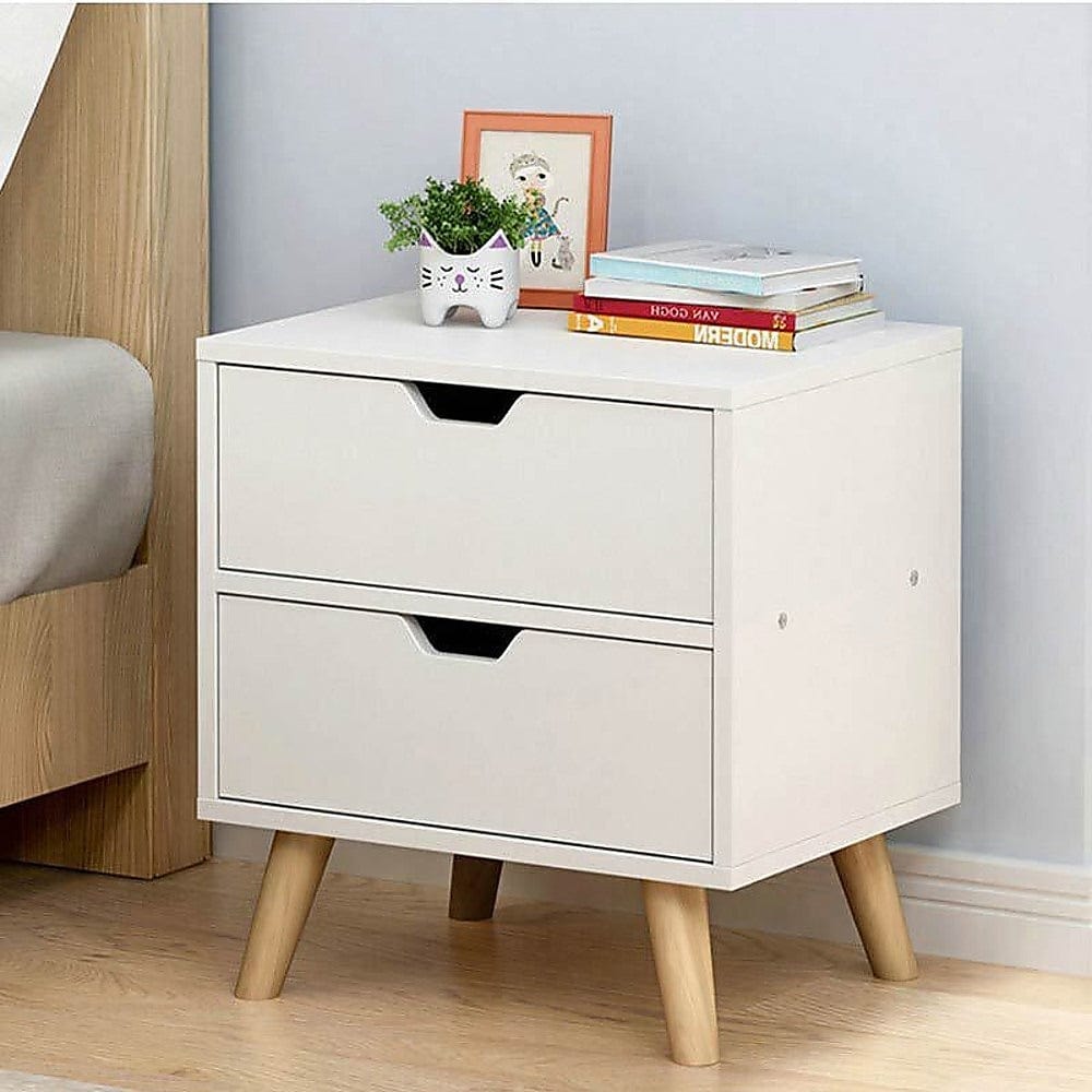 Modern Double Draw Bedside Table