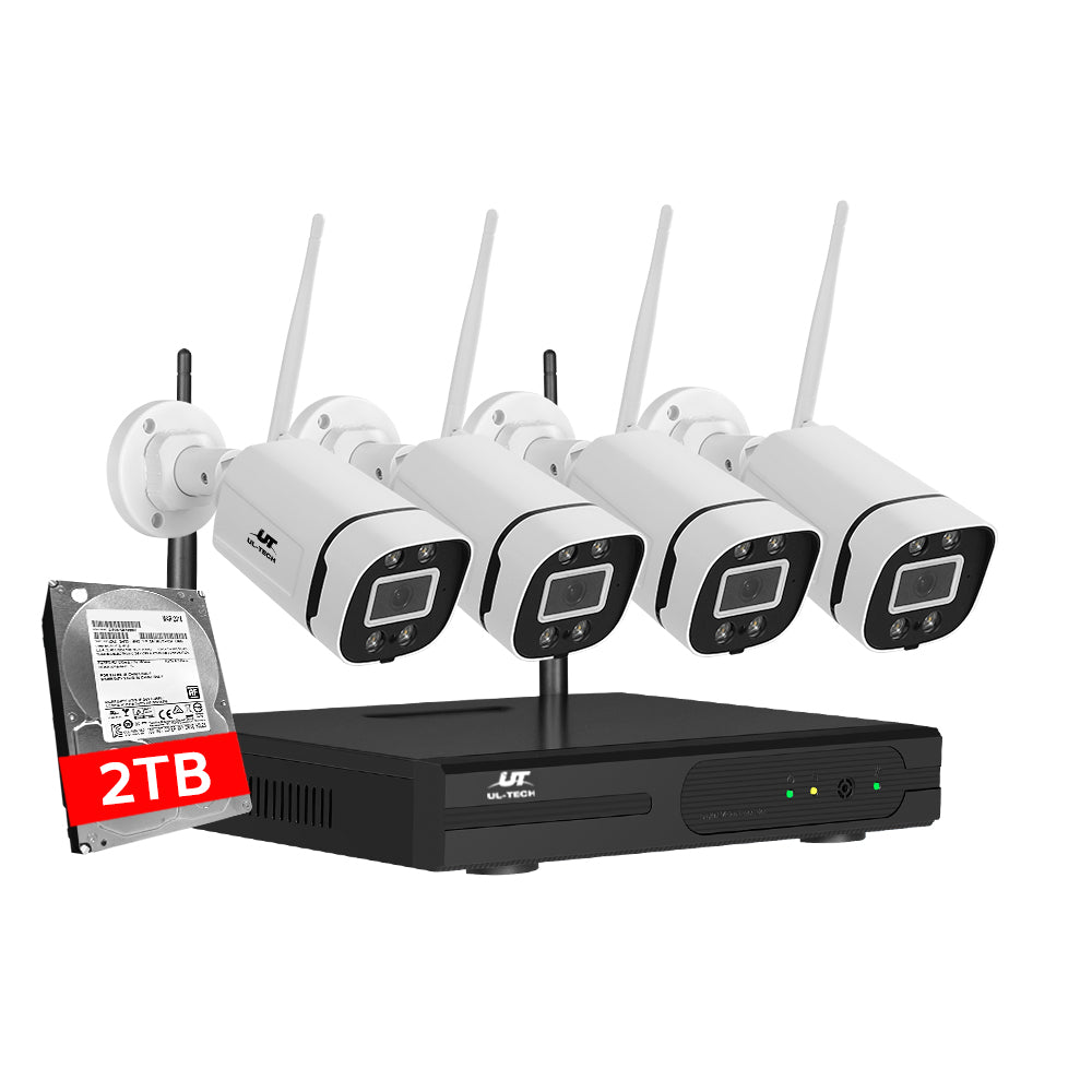 3MP Wireless CCTV WiFi Security Camera System IP Cameras 8CH NVR 2TB