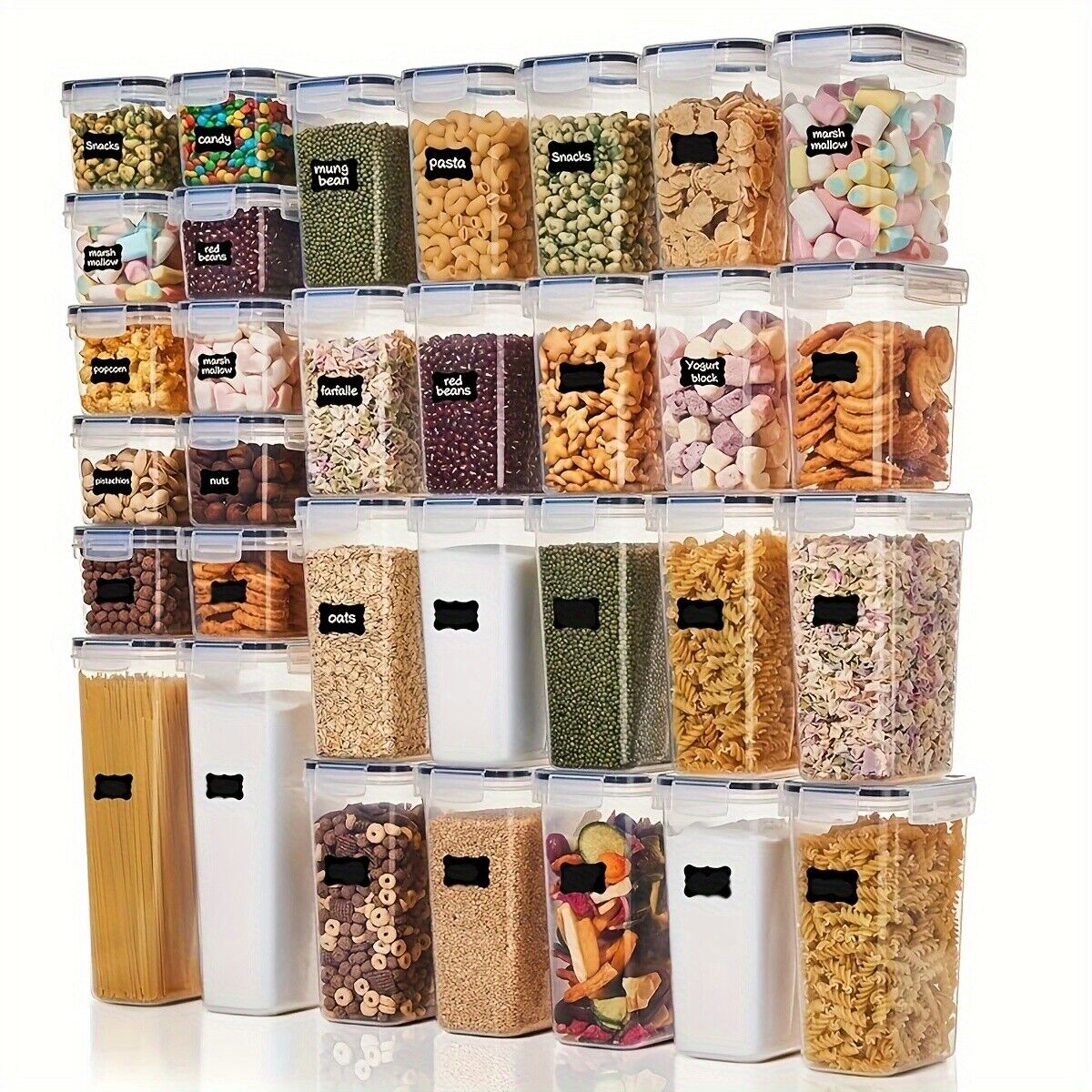 48-Piece BPA-Free Airtight Food Storage Containers, (24 Boxes + 24 Lids) With