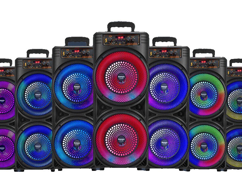 6000W Portable Party Speaker System - Dual 8" Subwoofer, RGB, Karaoke, Water-Res