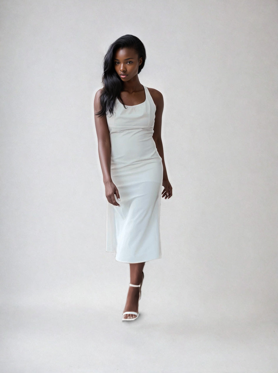 Gorgeous Classy Cream Midi Dress