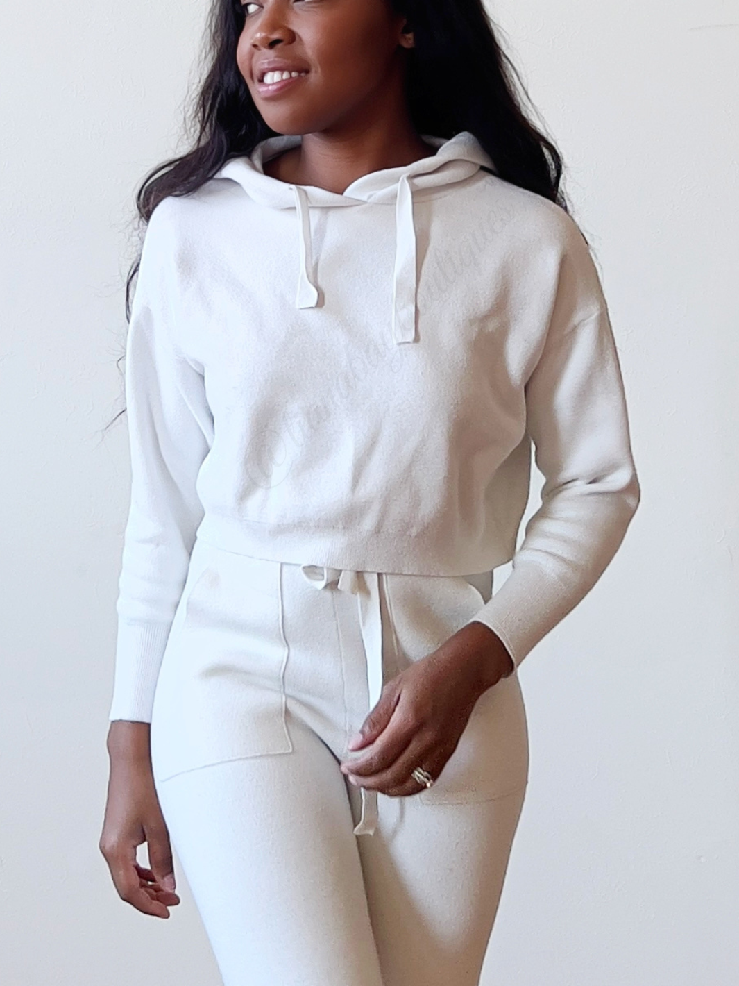 Cute Comfy Ivory Crop Sweater