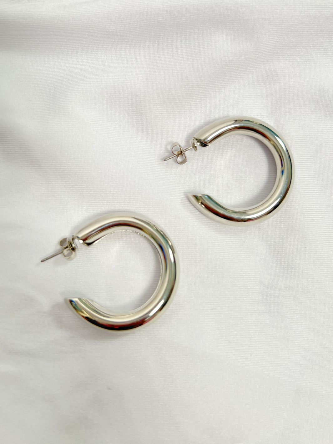 Chunky Silver Hoops