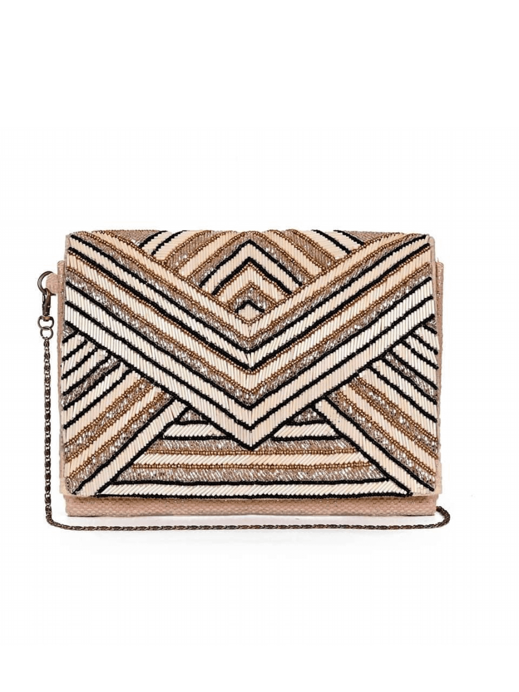Perfect Black & Gold Perfect Sequin Envelope Clutch