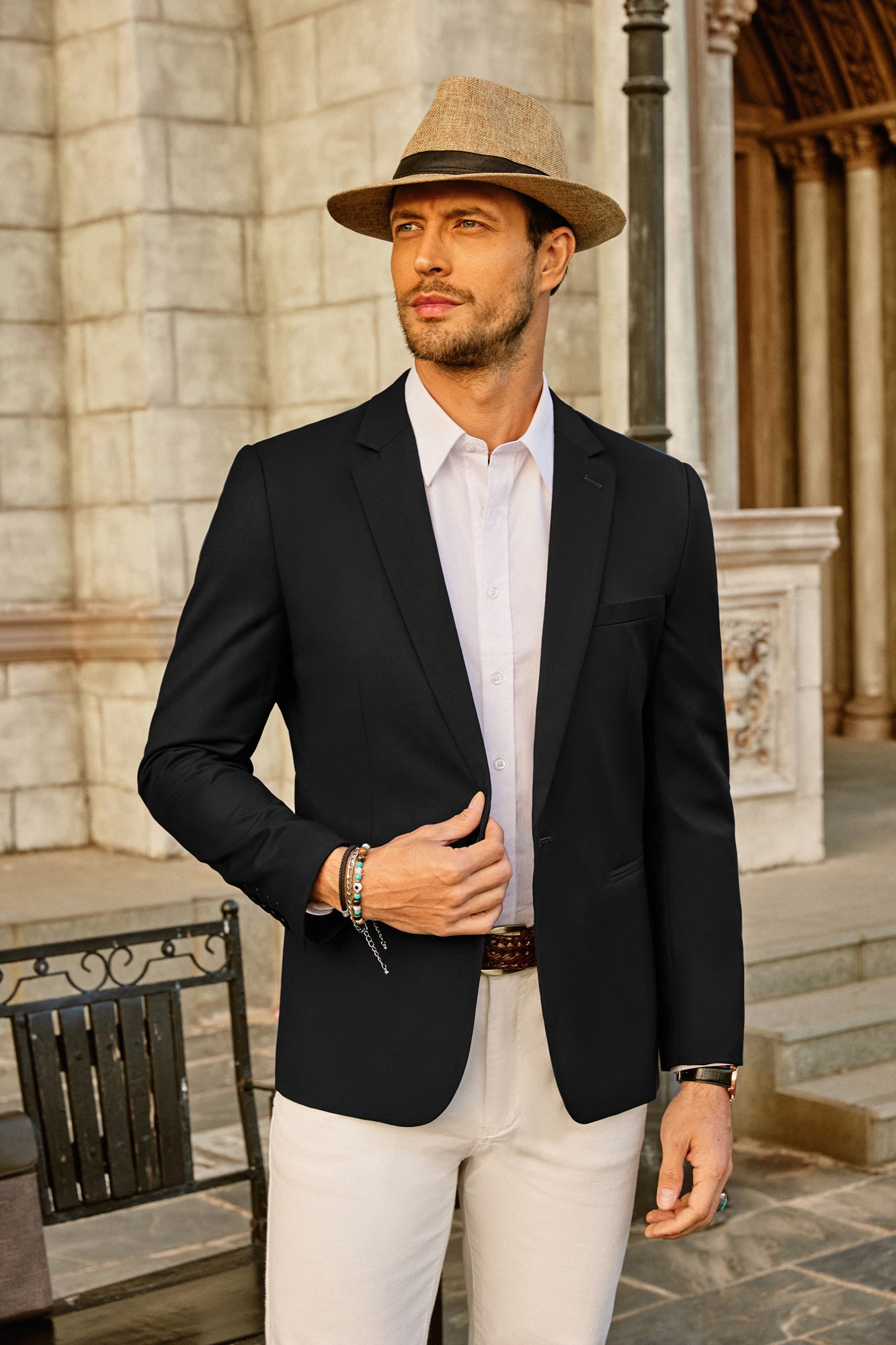 Men's Casual Suit Blazer Jackets One Button Lightweight Sports Coats