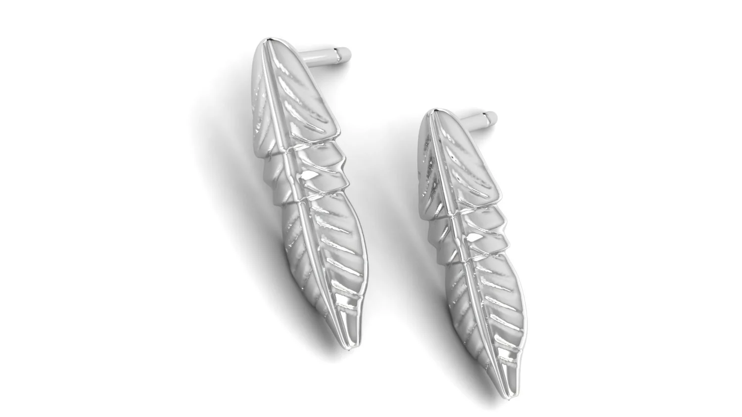 Feather Post Earrings