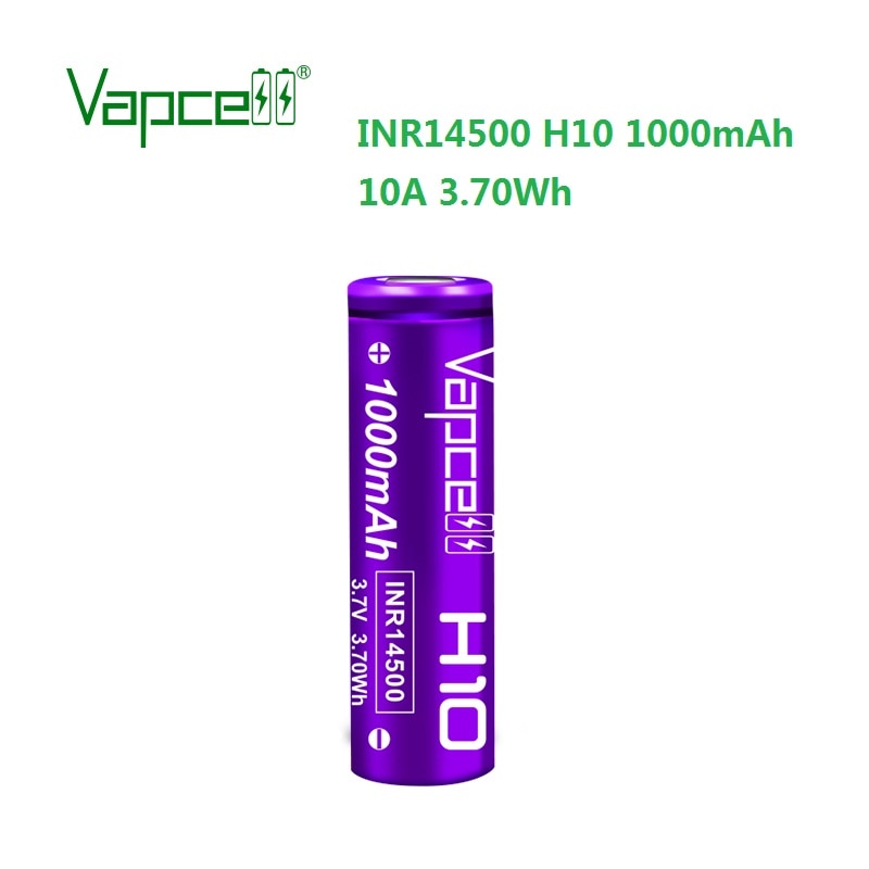 Vapcell H10 INR14500 1000mah 10A high drian 14500 Battery