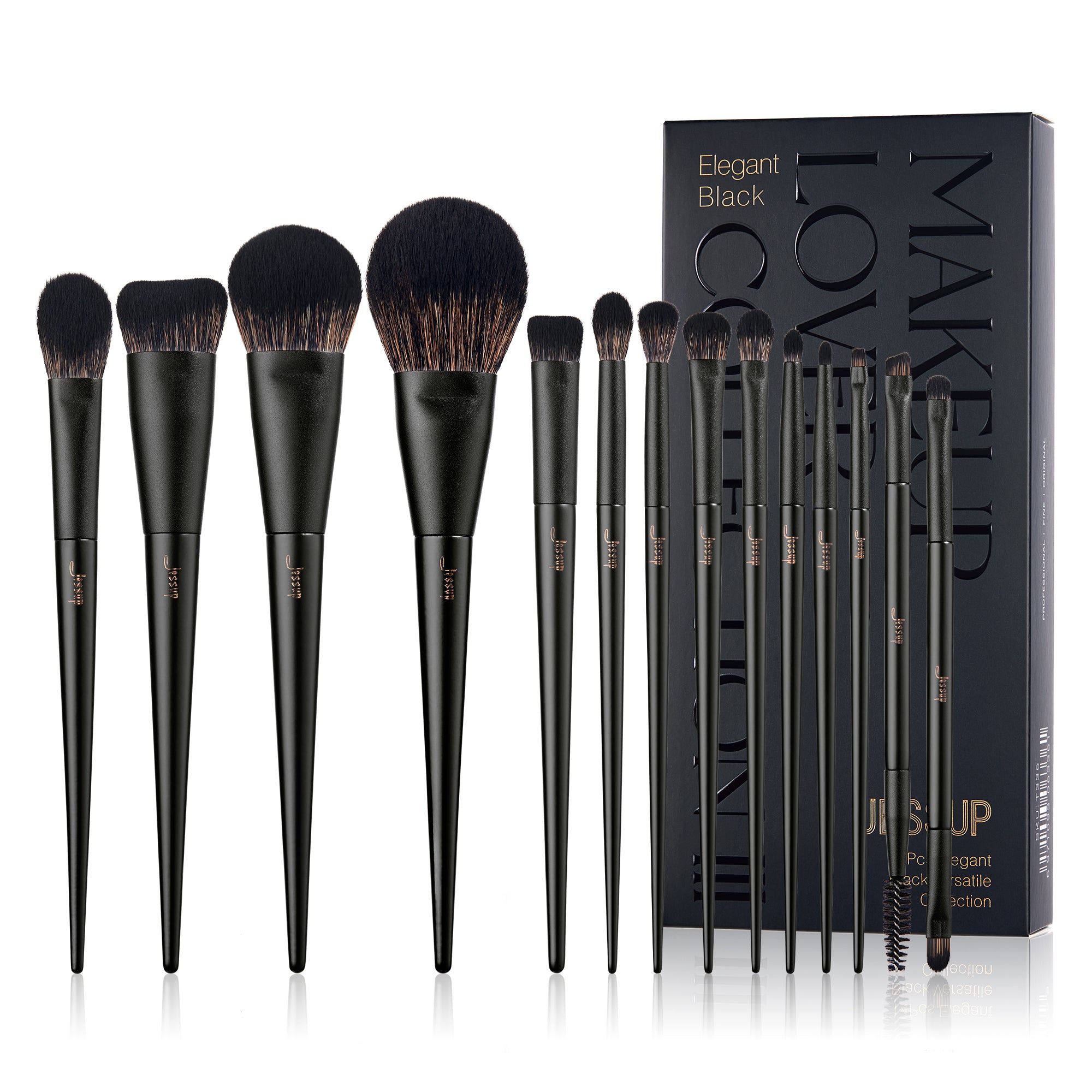 Matte Black Versatile Brush Set Collection 14pcs T336