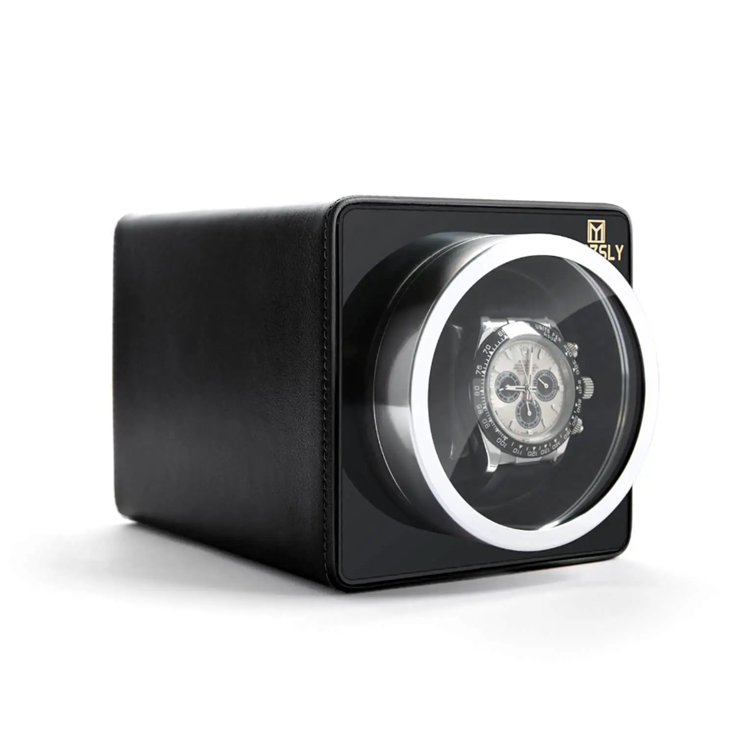 MOZSLY® Single Watch Winder - Black Leather