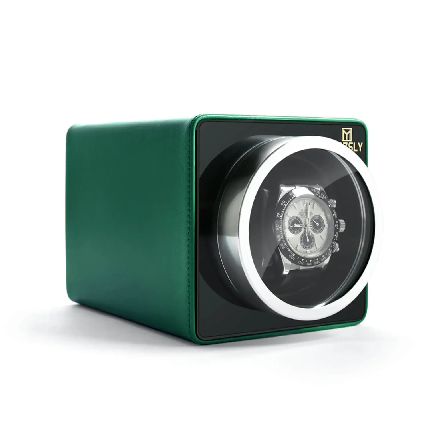 MOZSLY® Single Watch Winder - Green Leather