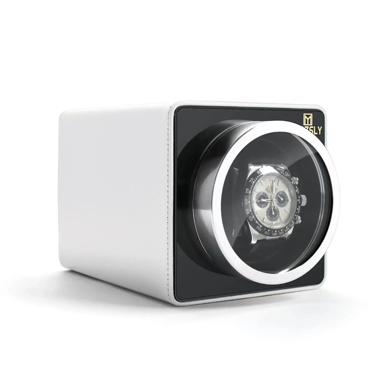 MOZSLY® Single Watch Winder - White Leather