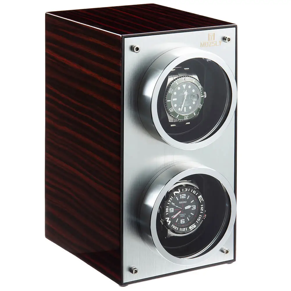 MOZSLY® Double Watch Winder - Red Wood Box Piano Paint