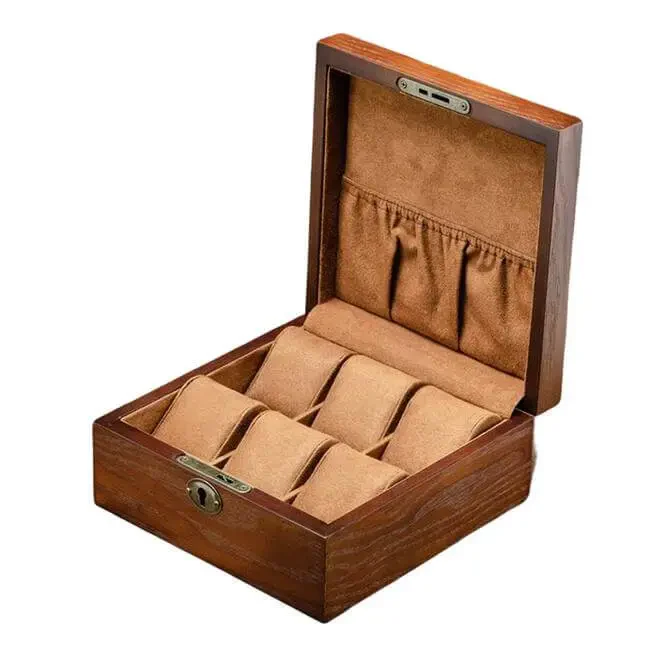 Brown Wooden Men's/Women's Watch Box-6 Slot