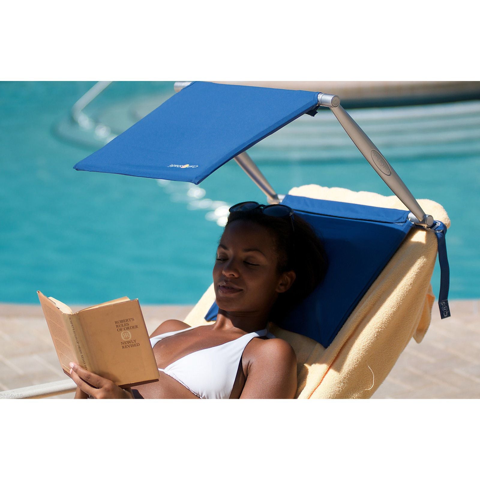 Cush n Shade - Sun Shade for Lounger | UV50 Portable Sun Shade for Chair