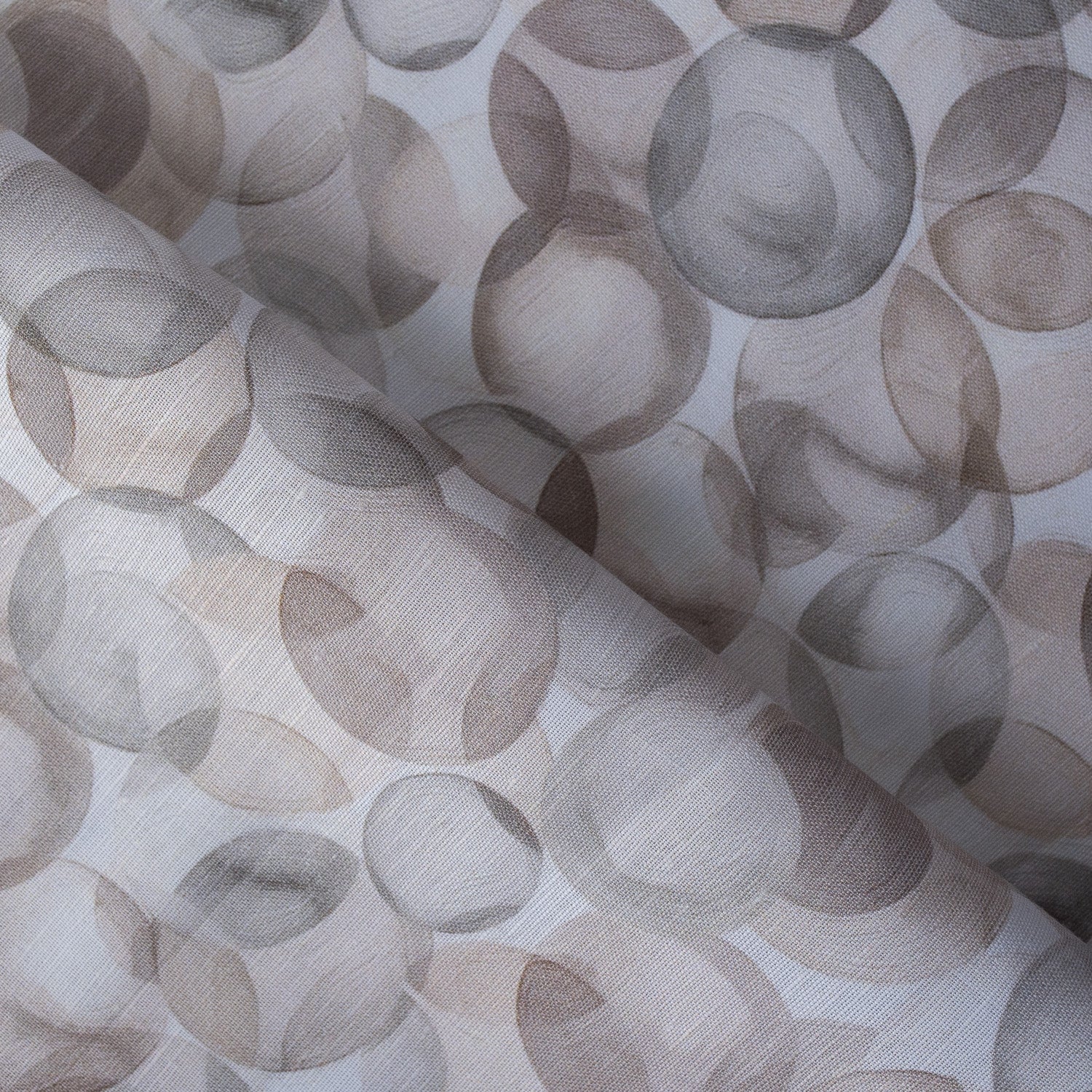 Orb Print Linen Blend Fabric