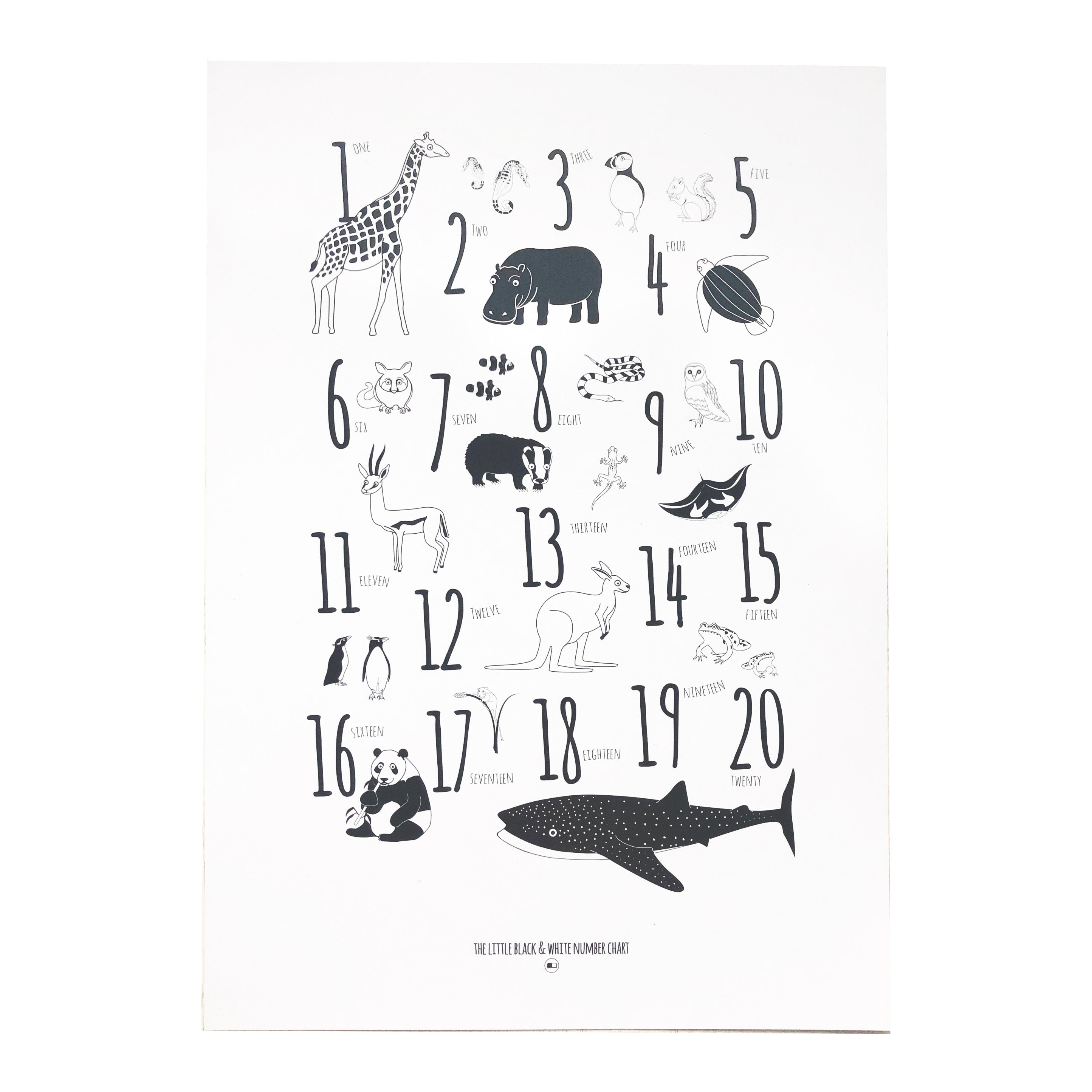 Animaltastic 1-20 number poster