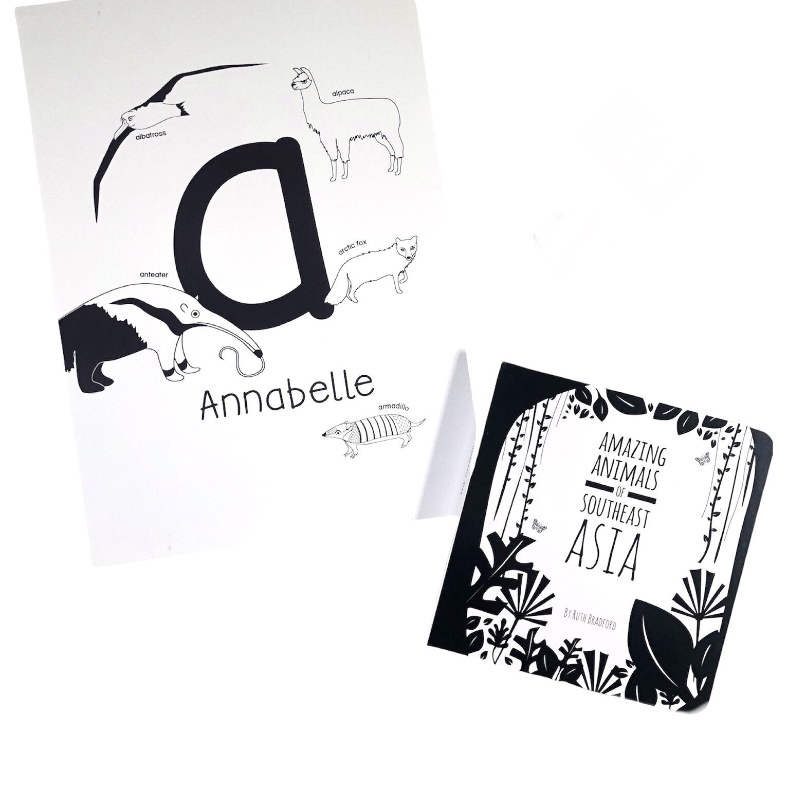 Personalised Animal Alphabet Print and Book Set